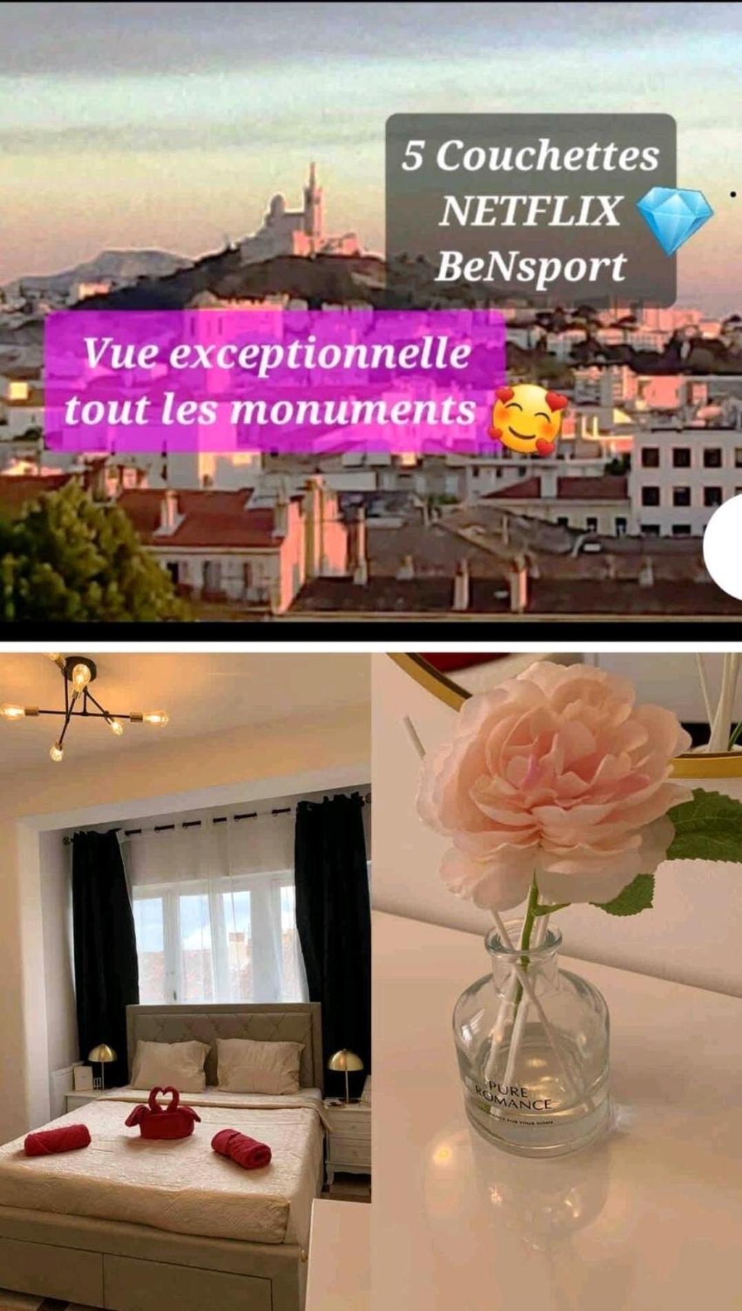 Sublime 2 Pieces Vue Incroyable Mer Et Tout Les Monuments De Marseilles Exterior foto
